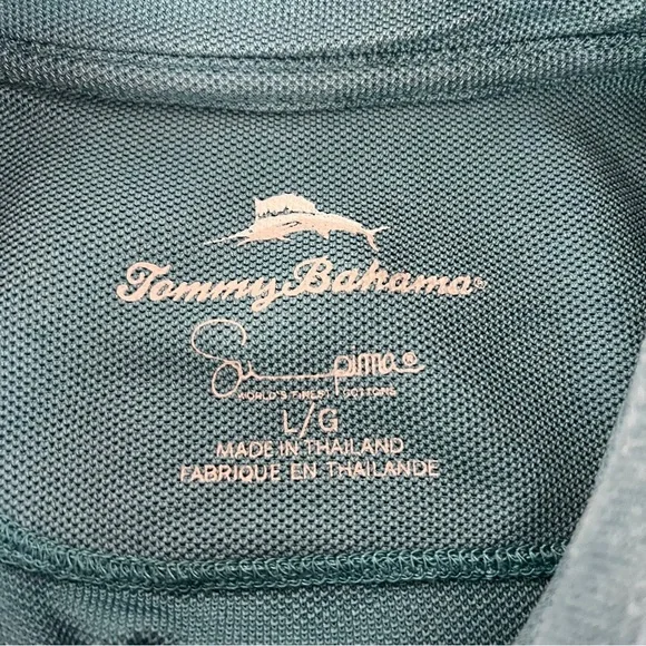 Tommy Bahama Polo Shirt Men’s Large Blue Teal Supima Cotton (746) - Picture 5 of 7